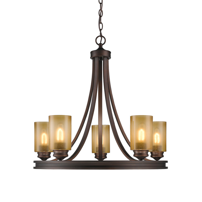 Five Light Chandelier from the Hidalgo collection in Sovereign Bronze finish
