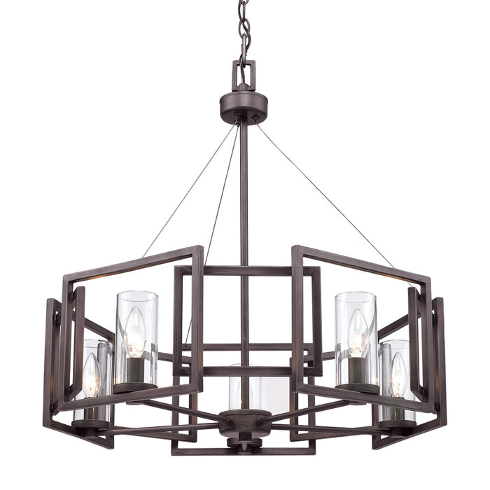 Five Light Chandelier from the Marco collection in Gunmetal Bronze finish