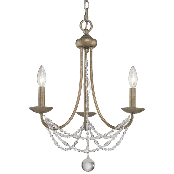 Three Light Mini Chandelier from the Mirabella collection in Golden Aura finish