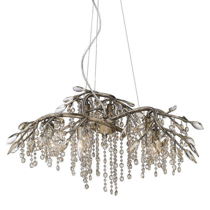 Six Light Chandelier from the Autumn Twilight collection in Mystic Gold finish