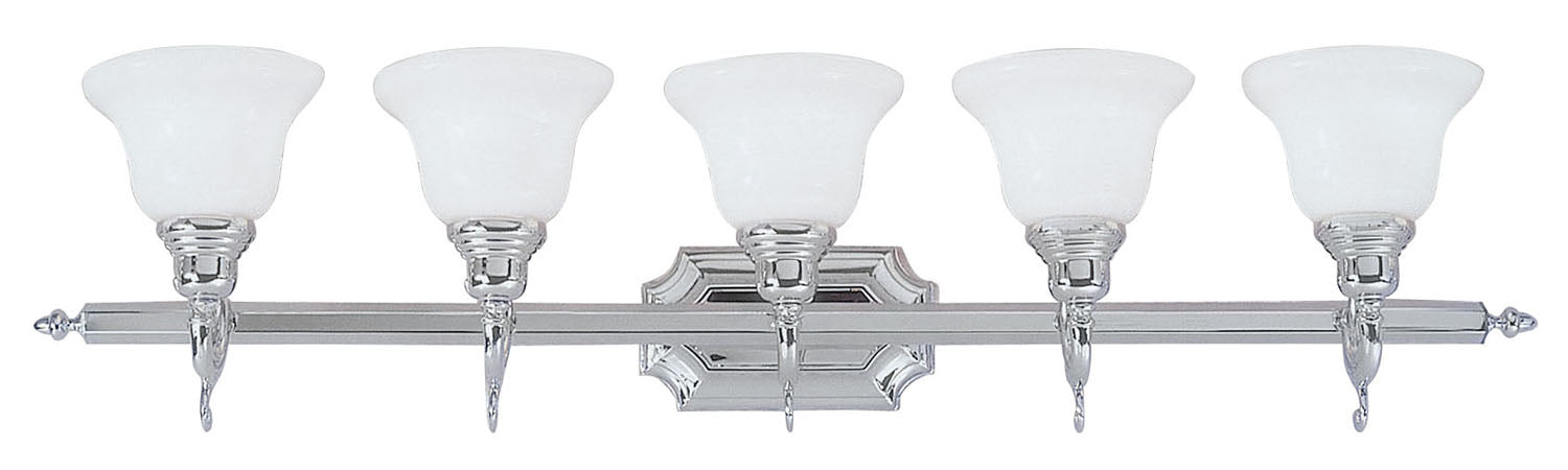 Livex Lighting - 1285-05 - Five Light Bath Vanity - French Regency - Polished Chrome