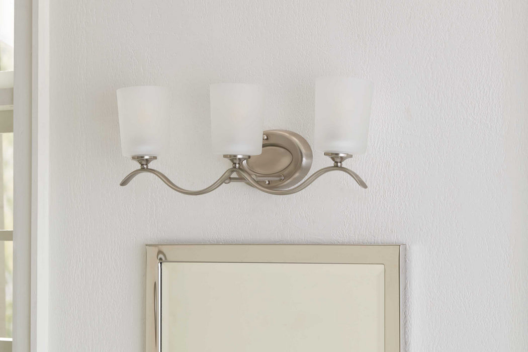 Three Light Bath Bracket from the Inspire collection in Brushed Nickel finish