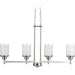 Progress Lighting - P4619-09 - Four Light Linear Chandelier - Alexa - Brushed Nickel