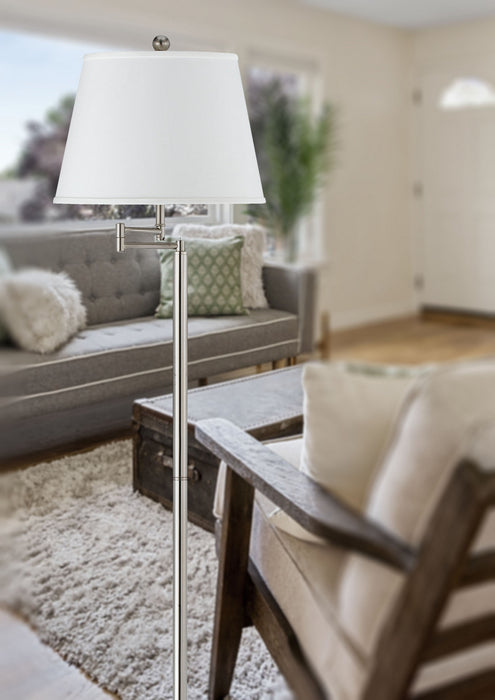 One Light Floor Lamp from the Andros collection in Brushed Steel finish