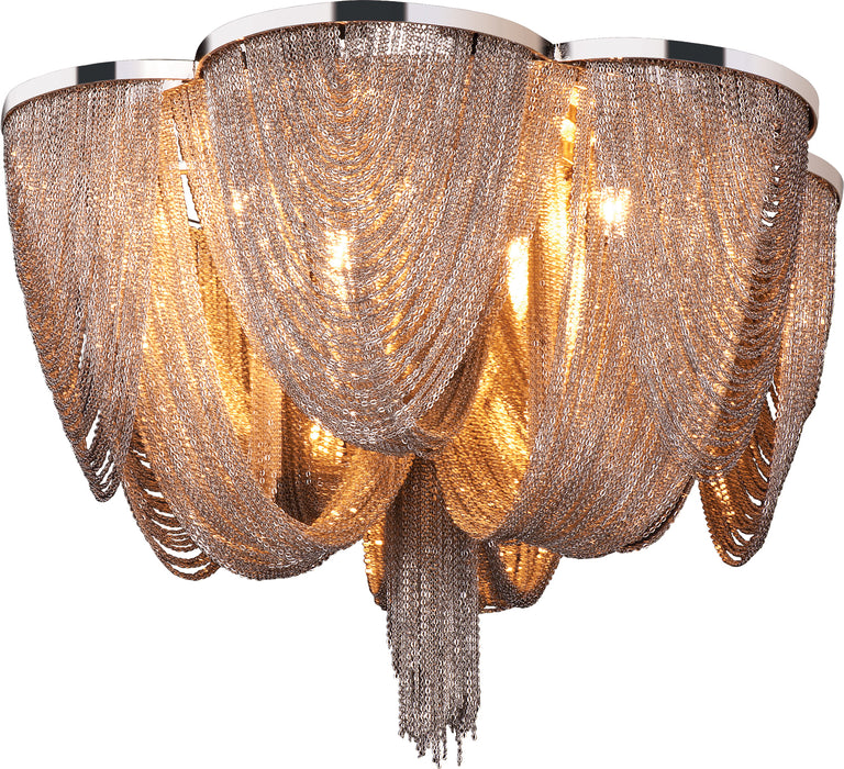 Maxim - 21460NKPN - Six Light Flush Mount - Chantilly - Polished Nickel