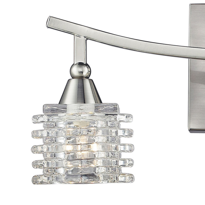 Three Light Vanity from the Matrix collection in Satin Nickel finish