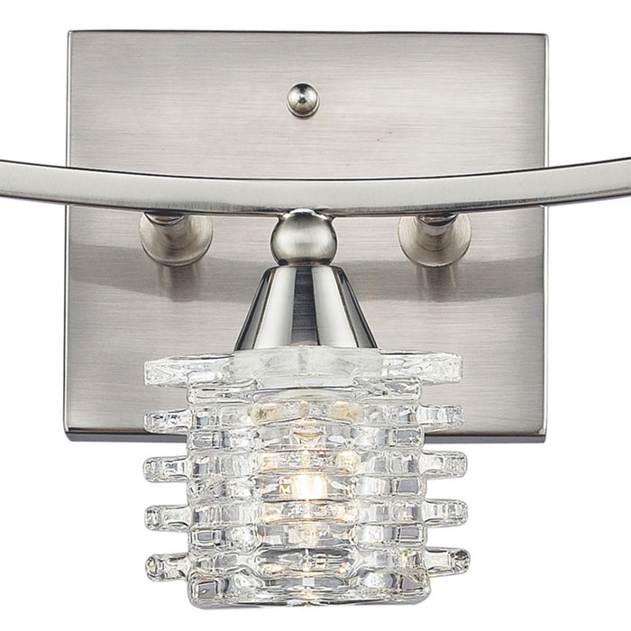Three Light Vanity from the Matrix collection in Satin Nickel finish