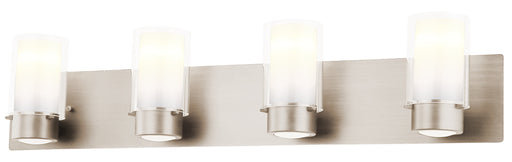 DVI Lighting - DVP9044BN-OP - Four Light Vanity - Essex - Buffed Nickel w/ Half Opal Glass