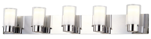 DVI Lighting - DVP9055CH-OP - Five Light Vanity - Essex - Chrome w/ Half Opal Glass