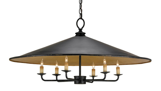 Currey and Company - 9873 - Six Light Chandelier - Brussels - French Black/Contemporary Gold