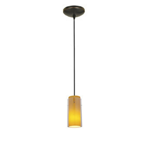 Access - 28033-1C-ORB/CLAM - One Light Pendant - Glass`n Glass Cylinder - Oil Rubbed Bronze