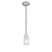 Access - 28033-1R-BS/CLOP - One Light Pendant - Glass`n Glass Cylinder - Brushed Steel