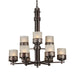 Forte - 2534-09-32 - Nine Light Chandelier - Antique Bronze