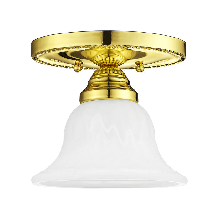One Light Ceiling Mount from the Edgemont collection in Polished Brass finish