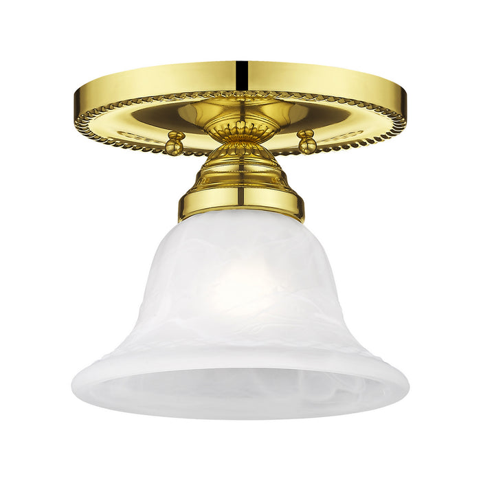 One Light Ceiling Mount from the Edgemont collection in Polished Brass finish