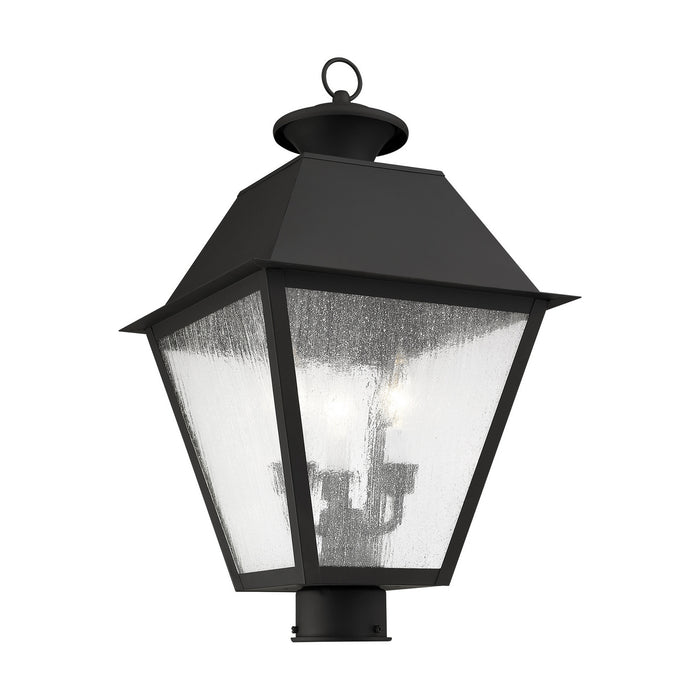 Three Light Post-Top Lanterm from the Mansfield collection in Black finish