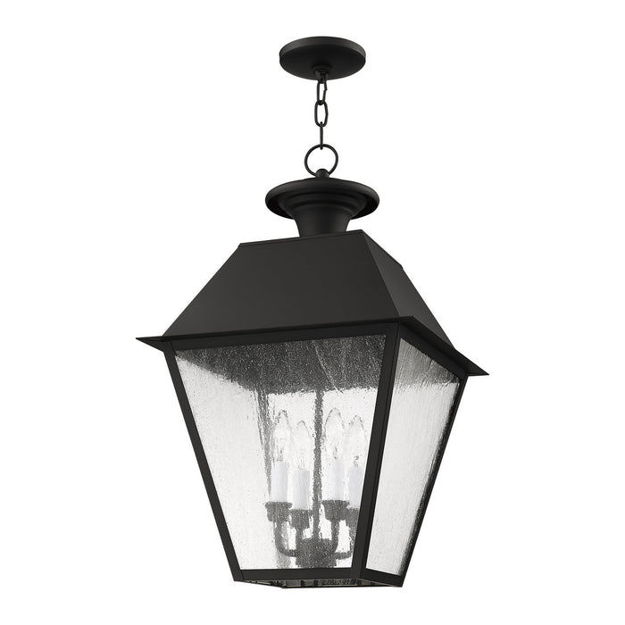 Four Light Outdoor Pendant from the Mansfield collection in Black finish