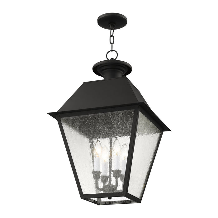 Four Light Outdoor Pendant from the Mansfield collection in Black finish