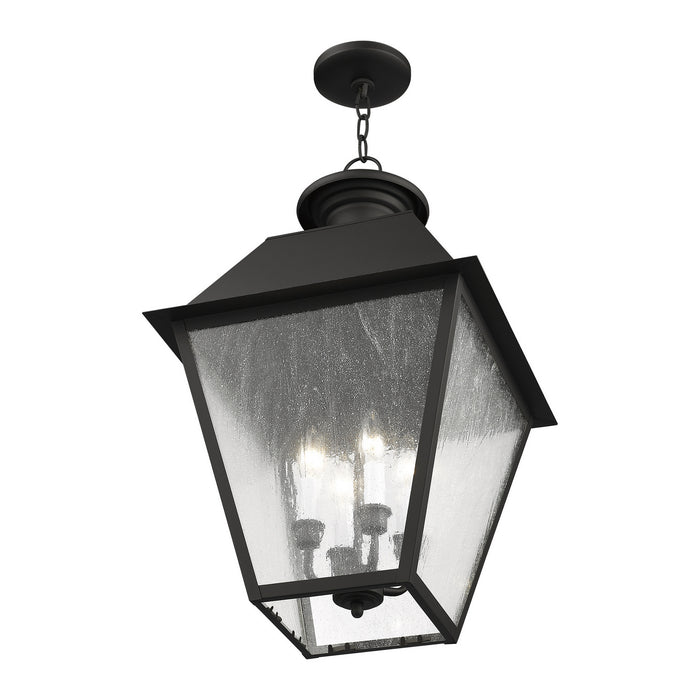 Four Light Outdoor Pendant from the Mansfield collection in Black finish