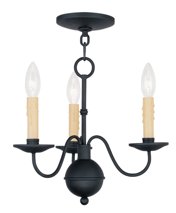 Livex Lighting - 4493-04 - Three Light Mini Chandelier - Heritage - Black