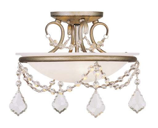 Livex Lighting - 6523-73 - Two Light Ceiling Mount - Chesterfield/Pennington - Hand Painted Antique Silver Leaf