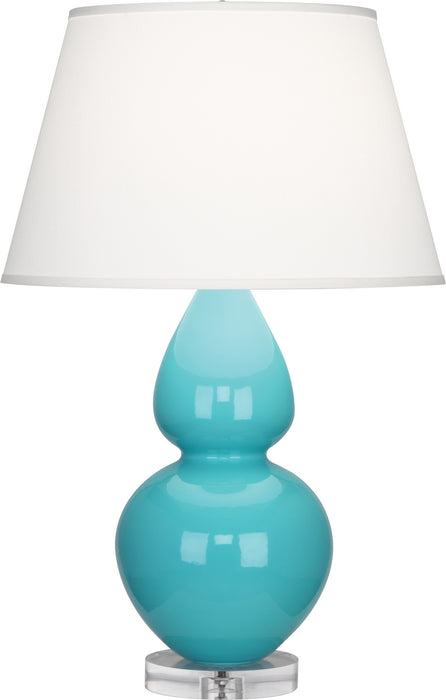 Robert Abbey - A741X - One Light Table Lamp - Double Gourd - Egg Blue Glazed Ceramic w/ Lucite Base