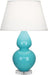 Robert Abbey - A741X - One Light Table Lamp - Double Gourd - Egg Blue Glazed Ceramic w/ Lucite Base
