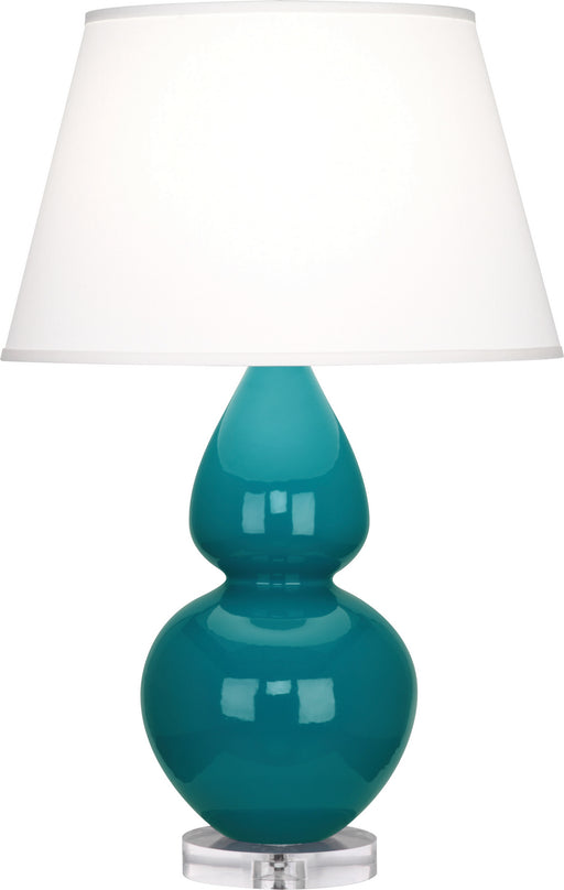 Robert Abbey - A753X - One Light Table Lamp - Double Gourd - Peacock Glazed Ceramic w/ Lucite Base