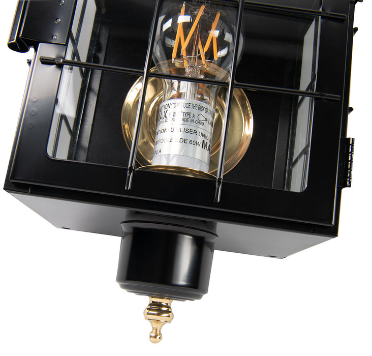 One Light Wall Mount from the American Heritage Post collection in Black finish
