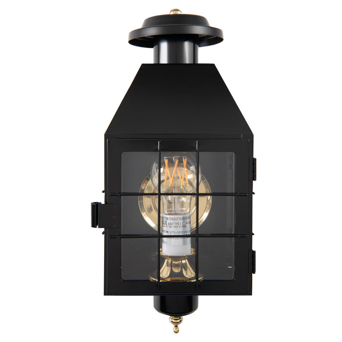 One Light Wall Mount from the American Heritage Post collection in Black finish