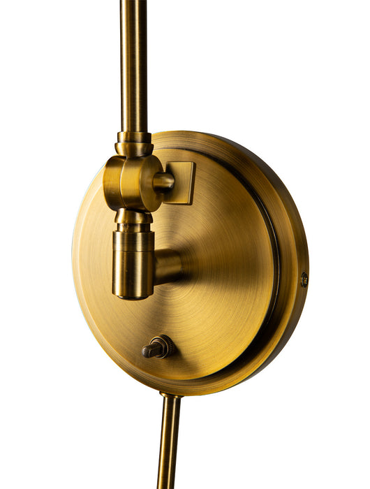 One Light Wall Sconce from the Aidan Moveable Sconce collection in Aged Brass finish