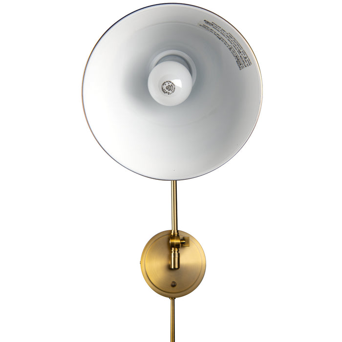 One Light Wall Sconce from the Aidan Moveable Sconce collection in Aged Brass finish