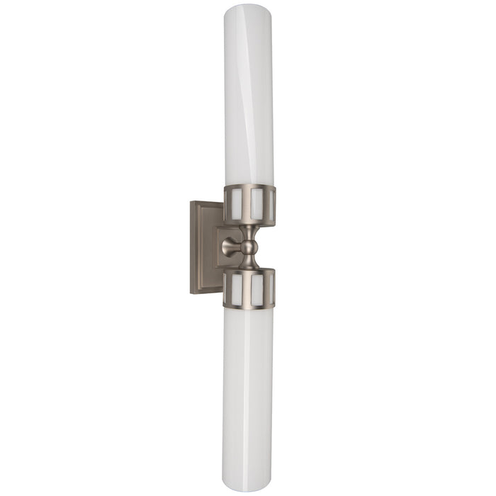 Two Light Wall Sconce from the Astor Double Horizontal Sconce collection in Brush Nickel finish