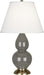 Robert Abbey - CR10X - One Light Accent Lamp - Small Double Gourd - Ash Glazed Ceramic w/ Antique Brassed