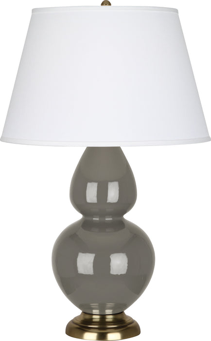 Robert Abbey - CR20X - One Light Table Lamp - Double Gourd - Ash Glazed Ceramic w/ Antique Brassed
