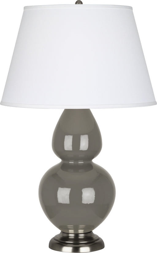 Robert Abbey - CR22X - One Light Table Lamp - Double Gourd - Ash Glazed Ceramic w/ Antique Silvered