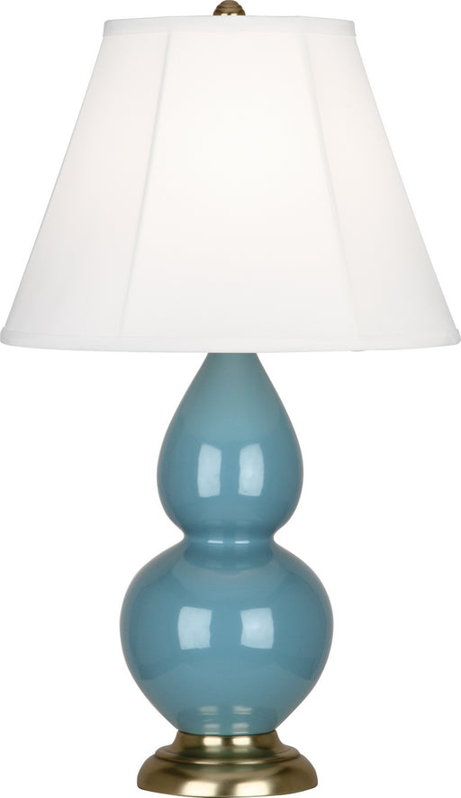 Robert Abbey - OB10 - One Light Accent Lamp - Small Double Gourd - Steel Blue Glazed Ceramic w/ Antique Brassed