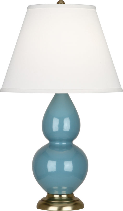 Robert Abbey - OB10X - One Light Accent Lamp - Small Double Gourd - Steel Blue Glazed Ceramic w/ Antique Brassed