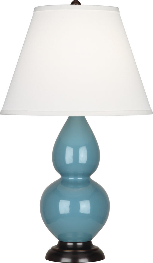 Robert Abbey - OB11X - One Light Accent Lamp - Small Double Gourd - Steel Blue Glazed Ceramic w/ Deep Patina Bronzeed