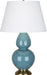 Robert Abbey - OB20X - One Light Table Lamp - Double Gourd - Steel Blue Glazed Ceramic w/ Antique Brassed