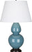 Robert Abbey - OB21X - One Light Table Lamp - Double Gourd - Steel Blue Glazed Ceramic w/ Deep Patina Bronzeed