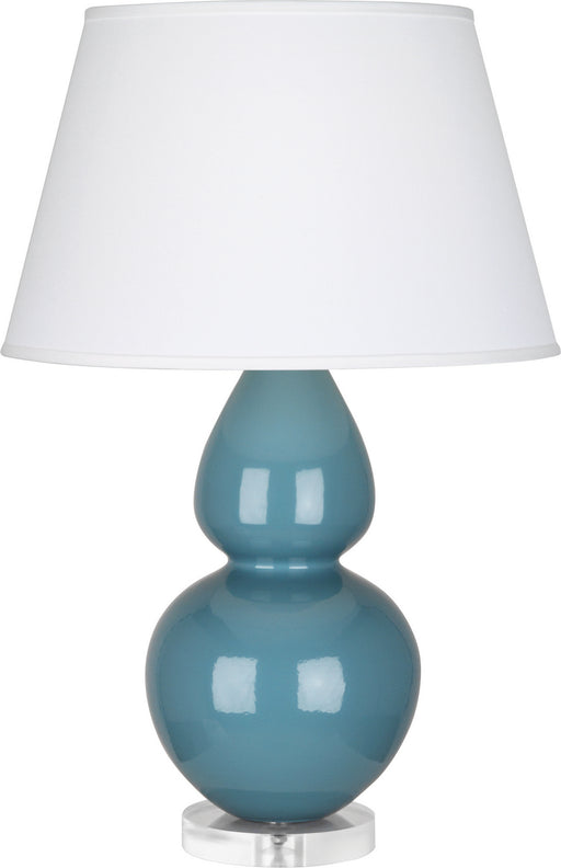 Robert Abbey - OB23X - One Light Table Lamp - Double Gourd - Steel Blue Glazed Ceramic w/ Lucite Base