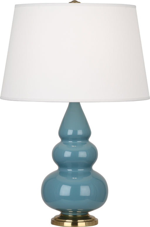 Robert Abbey - OB30X - One Light Accent Lamp - Small Triple Gourd - Steel Blue Glazed Ceramic w/ Antique Brassed