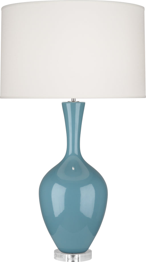 Robert Abbey - OB980 - One Light Table Lamp - Audrey - Steel Blue Glazed Ceramic