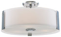DVI Lighting - DVP14512CH-SSOP - Three Light Semi-Flush Mount - Zurich - Chrome w/ Silk Screened Opal Glass