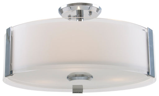 DVI Lighting - DVP14512CH-SSOP - Three Light Semi-Flush Mount - Zurich - Chrome w/ Silk Screened Opal Glass