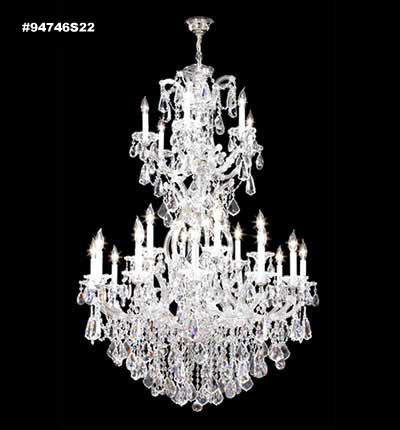 James R. Moder - 94746S22 - 37 Light Chandelier - Maria Theresa Royal - Silver