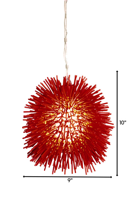 One Light Mini Pendant from the Urchin collection in Super Red finish