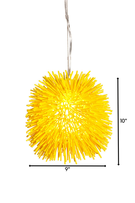 One Light Mini Pendant from the Urchin collection in Un-Mellow Yellow finish
