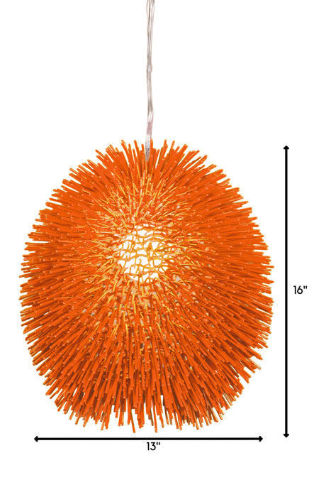 One Light Pendant from the Urchin collection in Electric Pumpkin finish